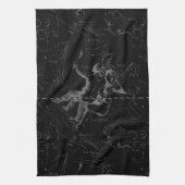 Gemini Constellation Map Hevelius 1690 op Black Theedoek (Verticaal)