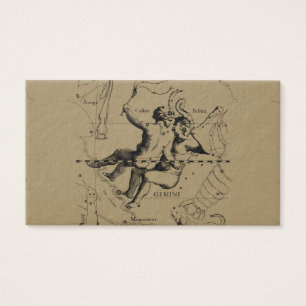 Gemini Constellation Map Hevelius circa 1690 Visitekaartjes