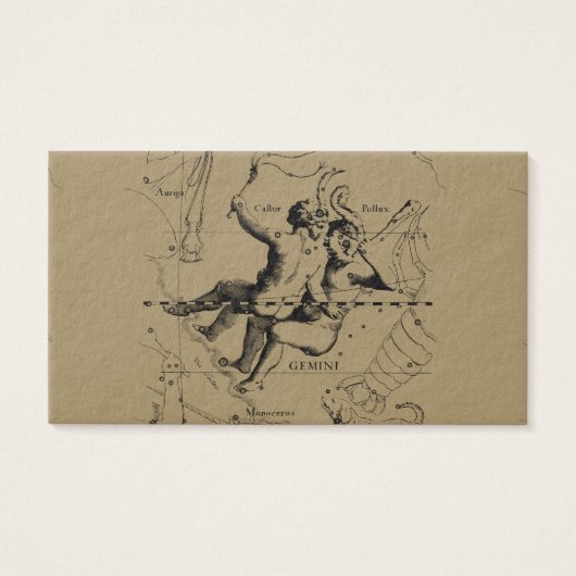 Gemini Constellation Map Hevelius vers 1690 (Devant)