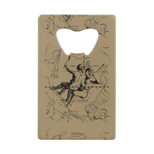 Gemini Constellation Map Hevelius vers 1690 (Devant)