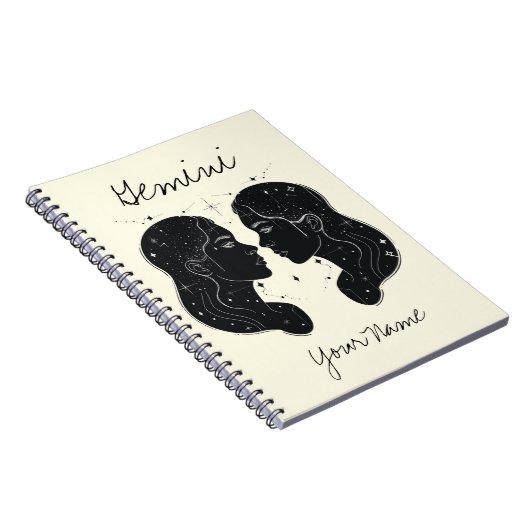 Gemini Constellation Minimalist Line Art Notitieboek (Rechterzijde)