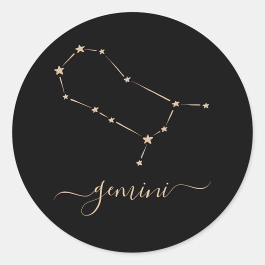 Gemini Constellation Ronde Sticker (Voorkant)