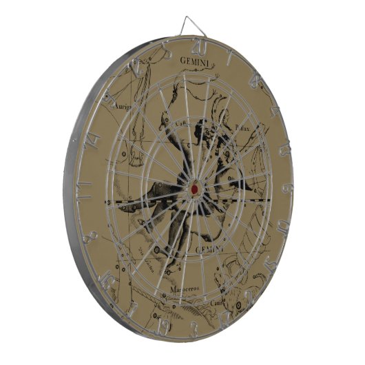 Gemini Constellation Zodiac Hevelius 1690 Dartbord (Voorkant Links)