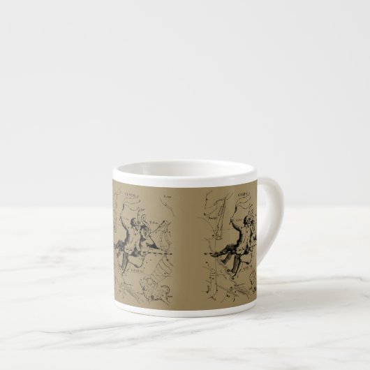 Gemini Constellation Zodiac Hevelius 1690 Espresso Kop (Voorkant rechts)