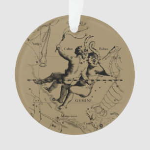 Gemini Constellation Zodiac Hevelius circa 1690 Ornament