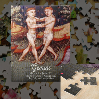 Gemini de tweeling Zodiac teken Verjaardagsfeest Legpuzzel