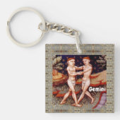 Gemini de tweeling Zodiac teken Verjaardagsfeest Sleutelhanger (voorkant)