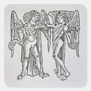 Gemini (de Twins) een illustratie uit de Poeti Vierkante Sticker