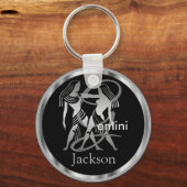 Gemini ♊ de Twins - Zodiac Sign Sleutelhanger (Voorkant)
