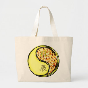 Gemini & Fire Dragon Grote Tote Bag