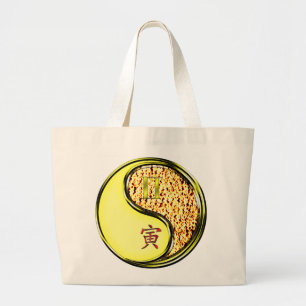 Gemini & Fire Tiger Grote Tote Bag