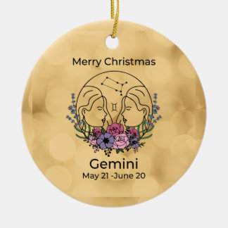 Gemini  Geïnspireerd kerstfeest Keramisch Ornament