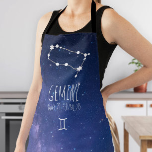 Gemini Gepersonaliseerde zodische sterrenapron Schort