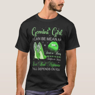 Gemini Girl Birthday High Heels Driving Lips Butt T-shirt