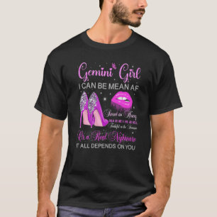Gemini Girl Birthday High Heels Driving Lips Butt T-shirt