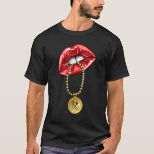 Gemini Girl Juicy Lips Astrology Zodiac Sign T-shirt