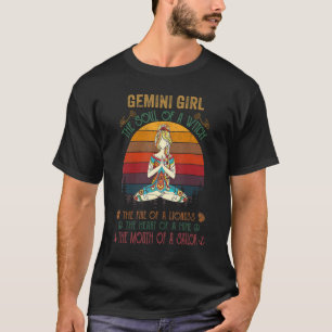 Gemini Girl T-shirt voor Yoga Zwart Dames Grappig