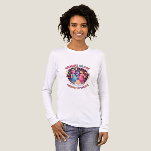 Gemini Glow: Pregnant & Powerful – Fun & Empowerin Tri-Blend Shirt (Voorkant)
