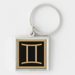 Gemini Gold Symbol Design Premium Sleutelhanger
