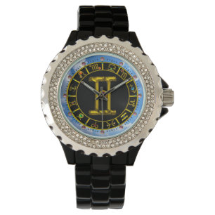 GEMINI GOLD ZODIAC BIRTHDAY JEWEL Astrology Chart Horloge