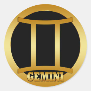 GEMINI GOUDEN STERRENBEELD RONDE STICKER