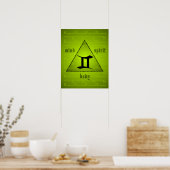 Gemini Holistic Triangle Mind Body Spirit Green Poster (Keuken)