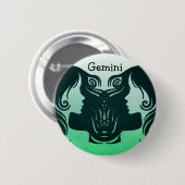Gemini Horoscope Zodiac Sign Button (Voorkant /achterkant)