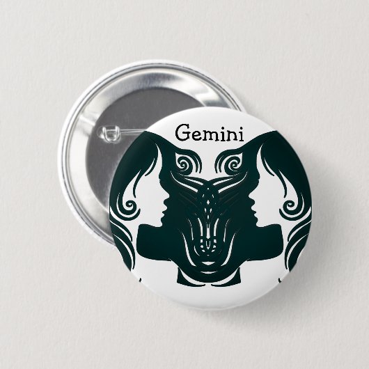 Gemini Horoscope Zodiac Sign Button (Voorkant /achterkant)