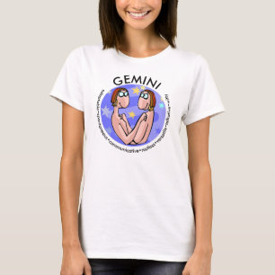  Gemini houdt zich bezig met Cute Cartoon Twins T-shirt