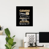 Gemini ik weet dat ik moeilijk kan zijn, maar poster (Thuiskantoor)