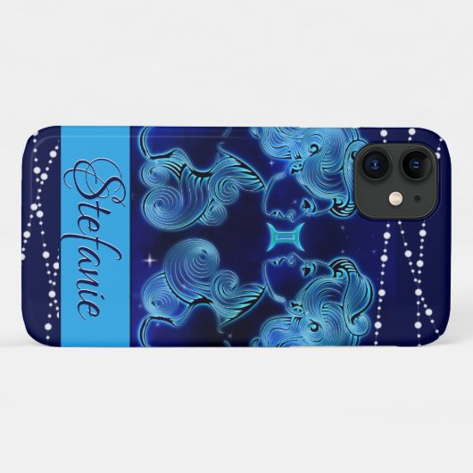 Gemini in Dark Blue Case-Mate iPhone Case (Achterkant (horizontaal))