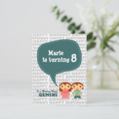 Gemini Kinder feestuitnodiging Kaart (Staand voorkant)