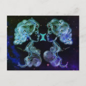 gemini les jumeaux zodiac carte postale (Devant)