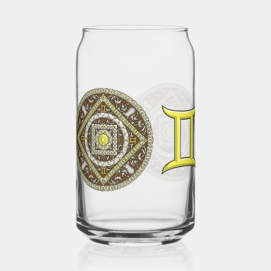 Gemini Mandala Blikvorm Glas (Voorkant)