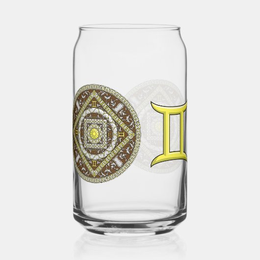 Gemini Mandala Blikvorm Glas (Achterkant)