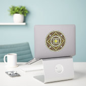 Gemini Mandala Contour Sticker (Laptop op bureau)