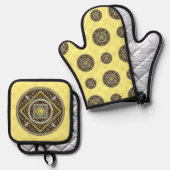 Gemini Mandala Ovenwant & Pannenlap Set (Voorkant / Achterkant)