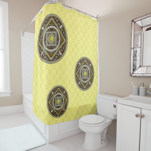 Gemini Mandala Shower Curtain Douchegordijn (In situ)