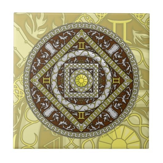 Gemini Mandala Tile Tegeltje (Voorkant)