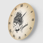 Gemini Mask Lady Zodiac Grote Klok (Hoek)