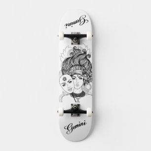 Gemini Mask Lady Zodiac Skateboard