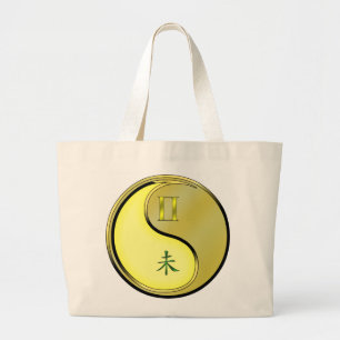 Gemini & metalen geit grote tote bag