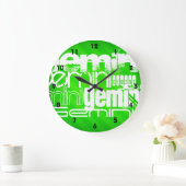 Gemini; Neon Green Stripes Grote Klok (Huis)