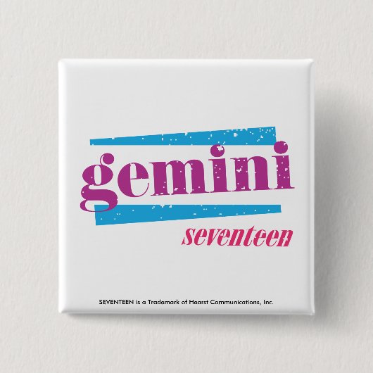 Gemini Paars Vierkante Button 5,1 Cm (Voorkant)