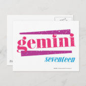 Gemini Pink Briefkaart (Voorkant / Achterkant)