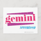 Gemini Pink Briefkaart (Voorkant)