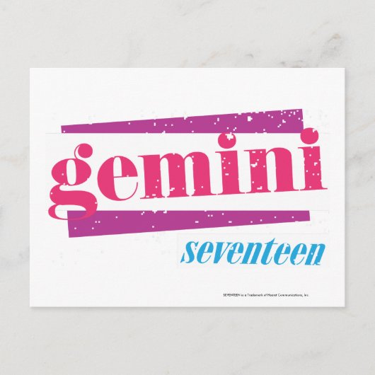 Gemini Pink Briefkaart (Voorkant)