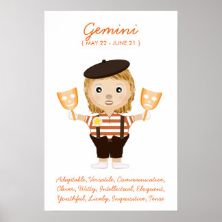 Gemini - Poster Horoscope pour fille
