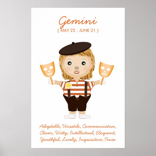 Gemini - Poster Horoscope pour fille (Devant)