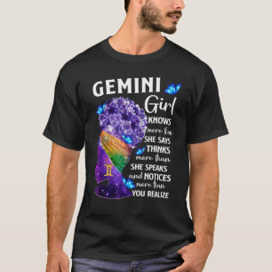 Gemini Queen Sweet als Snoep Birthday voor Black W T-shirt